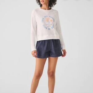 Faherty Nataly Cord Short Navy Blue Women's Medium Summer Beach